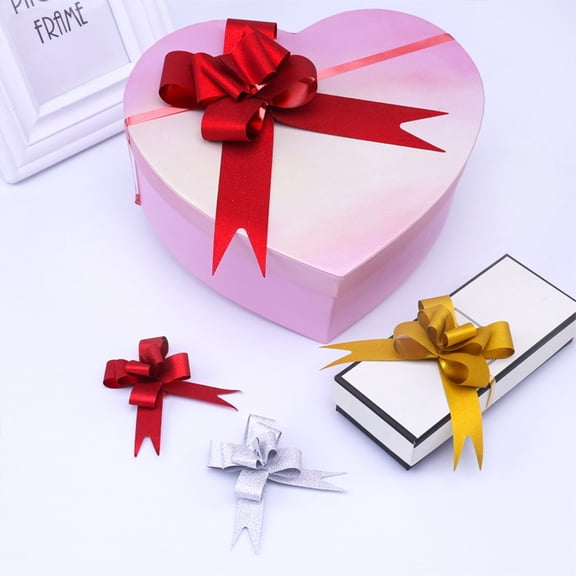 TABLZONE 30Pcs Red Pull Bows with Snowflake Pattern for Christmas and Wedding Decoration