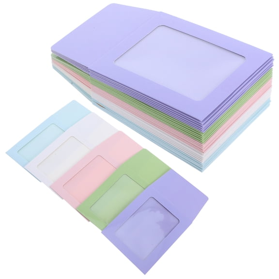 TABLZONE Assorted Color Transparent Window Paper Photo Frames 30 Pieces