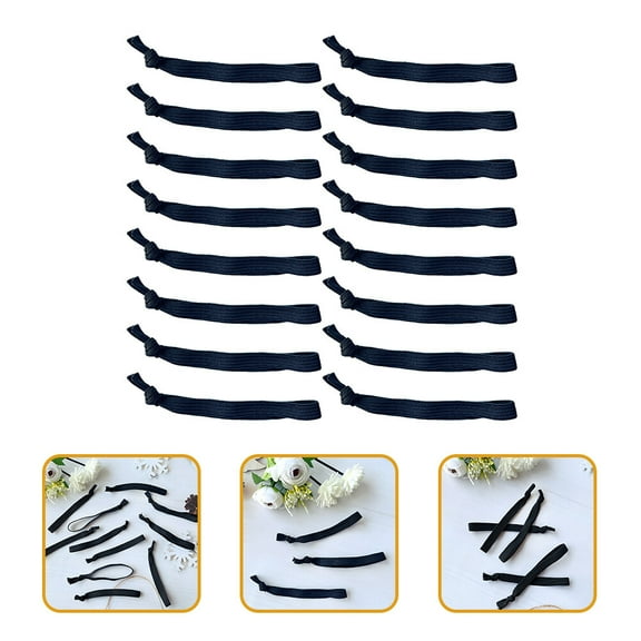 TABLZONE No Crease Hair Ties for Men Black Elastic Sport Headbands 30Pcs