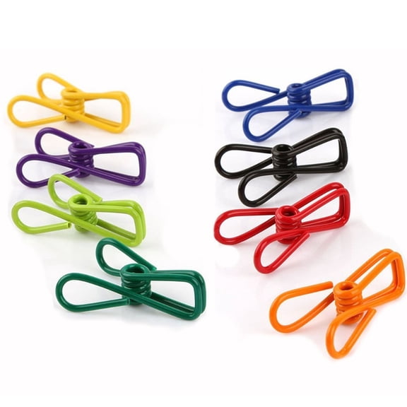 TABLZONE Steel Wire Utility Clips Assorted Colors for Closet Organization