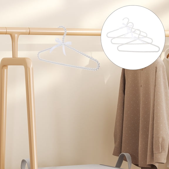 TABLZONE 3-Pack Ivory Bridal Dress Hangers with Non- Abs Iron Design for Wedding Gown Closet Organization