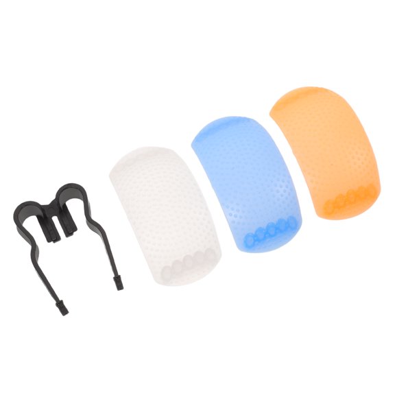 TABLZONE 3Pcs Camera Flash Diffuser Cover with Clip Assorted Colors for Soft Lighting Photography