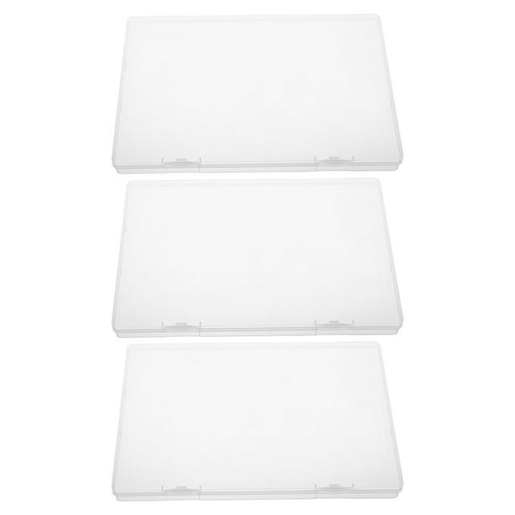 TABLZONE 3Pcs Portable Clear Plastic Document Storage Box with Lid for Certificate and Paper Organization