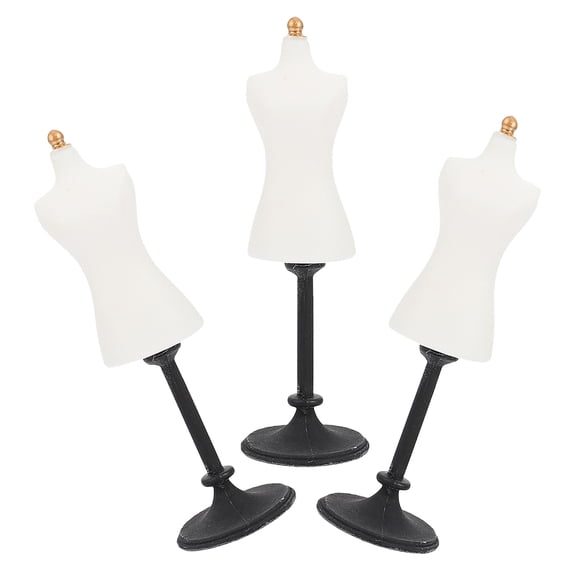 TABLZONE 3-Piece White Resin Mannequin Set for Clothing Display, Dress Forms for Retail Store and Home Decoration