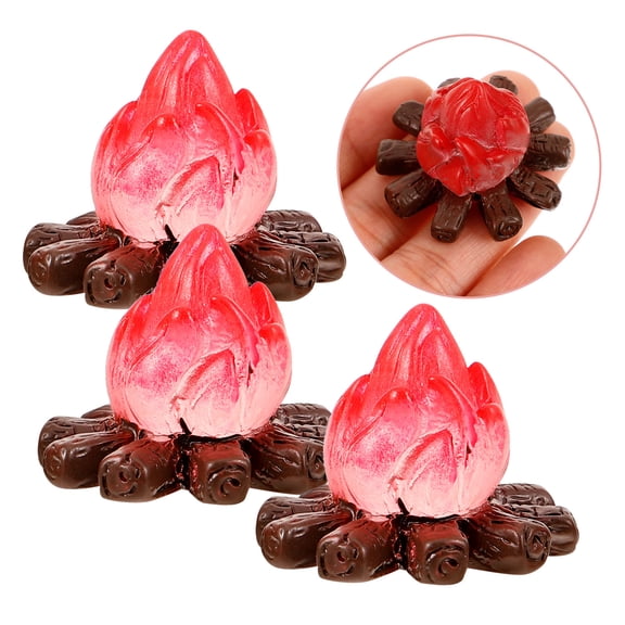 TABLZONE 3pcs Miniature Bonfire Models Ornament Realistic Fire Place Decoration for Friends