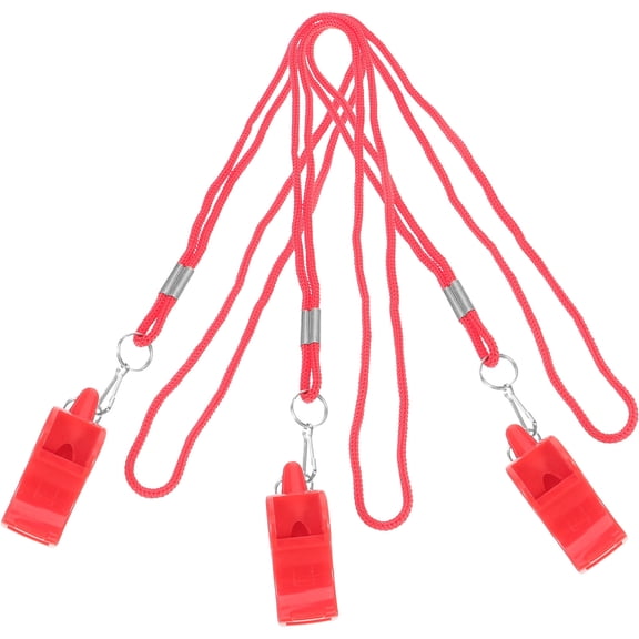 TABLZONE Outdoor Loud Safety Whistle 3-Pack, Red ABS Plastic for Hiking, Camping, Emergency, Survival Gear