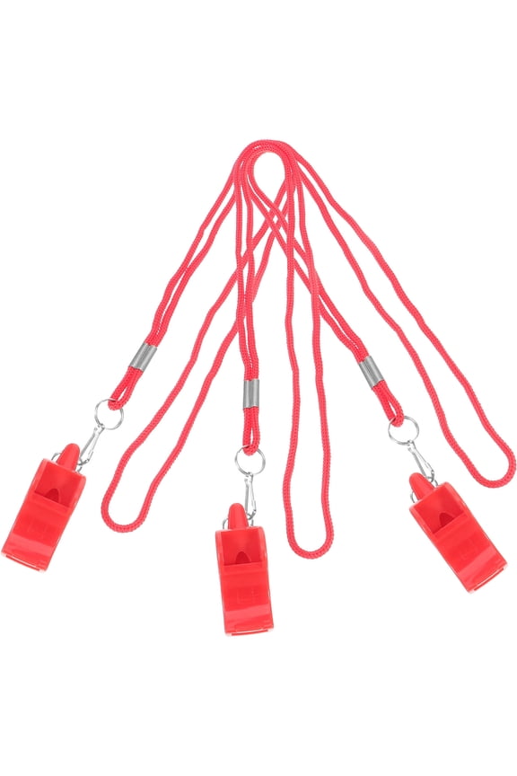 3Pcs Portable Red Whistle for Outdoor Safety Emergency Survival and Referee Use