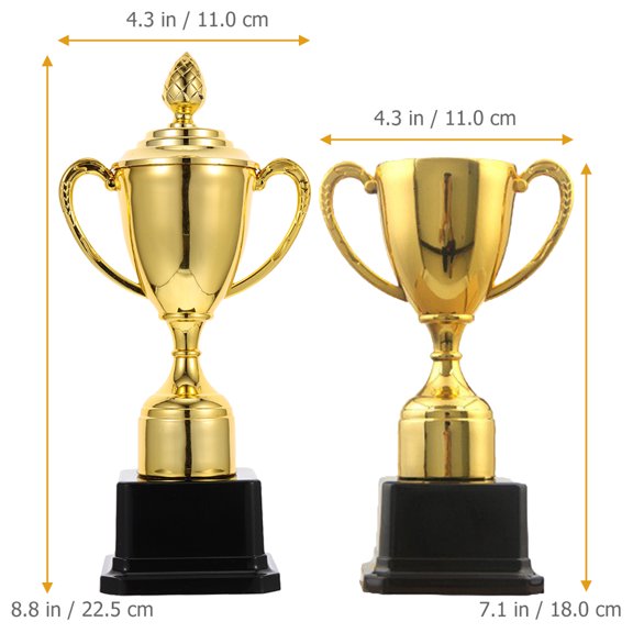 TABLZONE 3-Piece Award Trophies for School Sports Games, Competition Recognition and Prize Celebrations