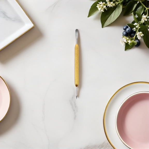 TABLZONE 3Pcs Golden Coffee Latte Art Needle Stainless Steel Precision Tool for Coffee Bar Latte Decoration