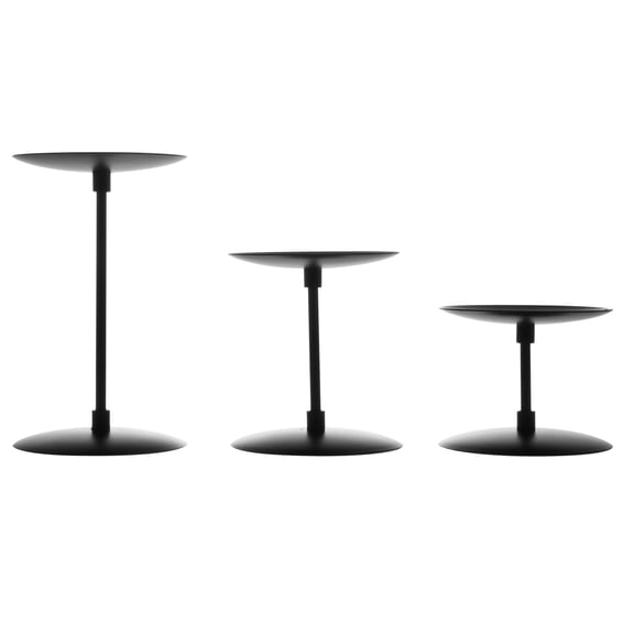 TABLZONE 3-Piece Iron Candle Holders Set with Decorative Tabletop Trays for Elegant Home Decor and Centerpieces