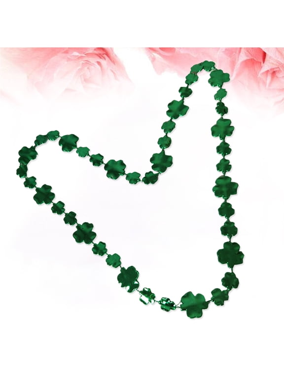 3Pcs Green Resin Clover Necklace Saint Patricks Day Shamrock Accessory
