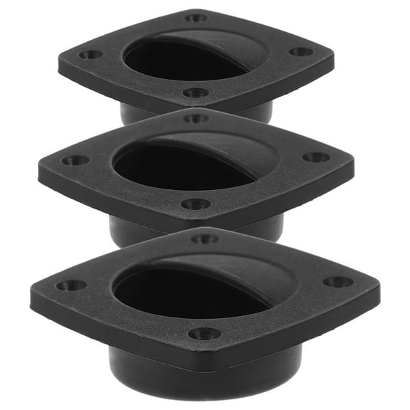 TABLZONE 3Pcs Flush Mount Boat Hatch Pull Handle Black Nylon Recessed Lifting Handle for Marine Use