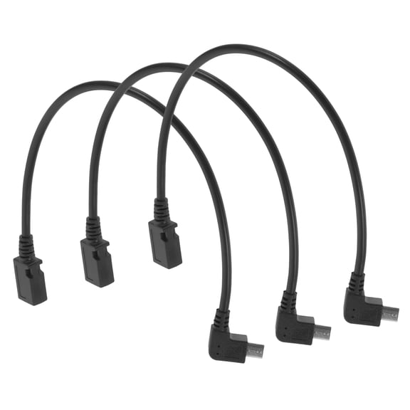 TABLZONE 3pcs Usb Phone Charge Cable Micro Usb Cable Black Right Angle Charging Cords