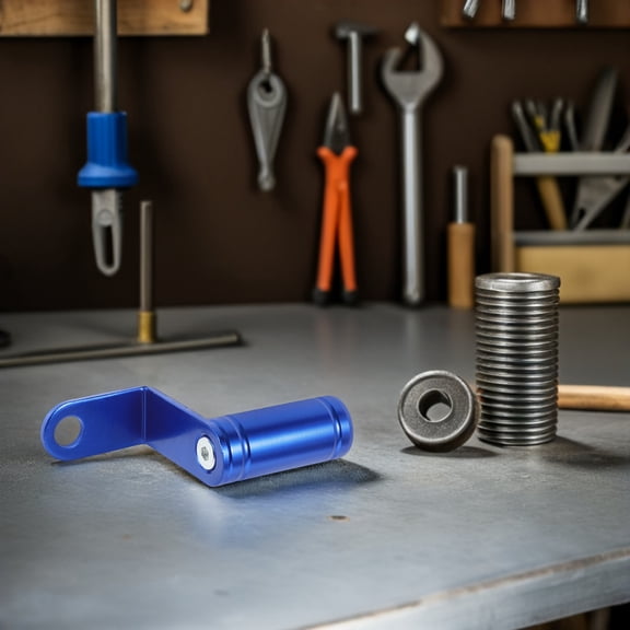 TABLZONE 3Pcs Adjustable Aluminum Motorcycle Mirror Mount Riser Blue with Shock Absorber