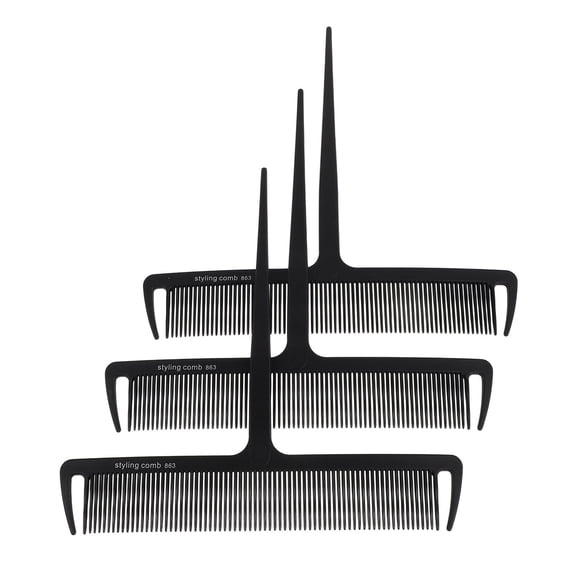TABLZONE Professional Highlighting Comb Hair Parting Tool Black Plastic 3pcs
