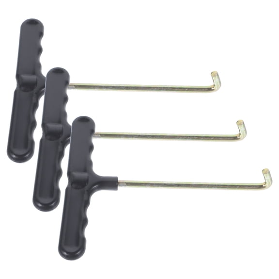 TABLZONE 3Pcs Professional Trampoline Spring Puller Black Metal Hook with Integrated Handle for Safety