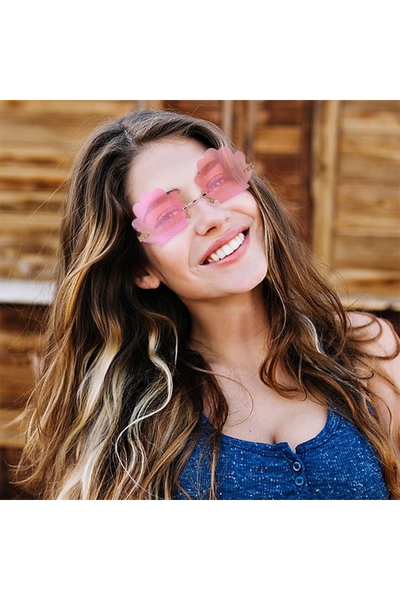 3Pcs Trendy Rimless Shell Sunglasses Assorted Colors Lightweight Party Eyewear