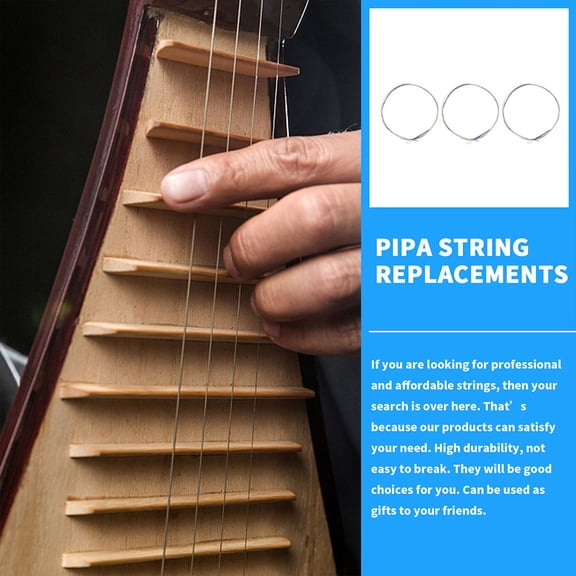 TABLZONE 3-Pack Strings Replacement for Chinese Pipa Lute, Sound Accessory Set