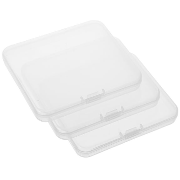 TABLZONE 3Pcs Small Plastic Eyelash Storage Boxes with Protective Lid for Easy Visibility