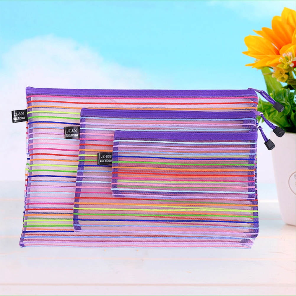 Nylon File Box TABLZONE Set of 3 Portable Nylon File Organizers with Clear Pouches ...