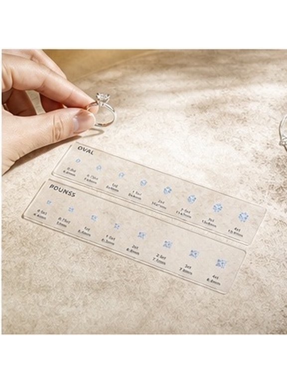 3Pcs Transparent Measuring Ruler Kit for Size Shape Comparison and Jewelry Design
