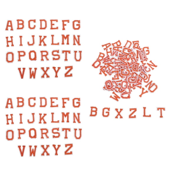 TABLZONE Orange Felt Letters Sew on Appliques Soft Material for Sewing 3Sets