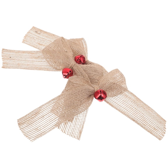TABLZONE Set of 3 Rustic Linen Burlap Bows Handmade Decorative Knots for Multi-Purpose Crafting and Home Decor Accents