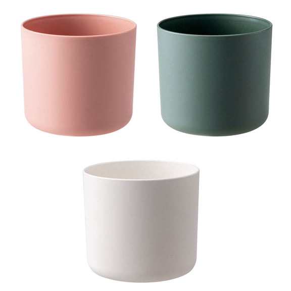 TABLZONE 3-Pack Small Dark Green Plastic Flower Pots for Indoor and Outdoor Plants, for Home and Garden
