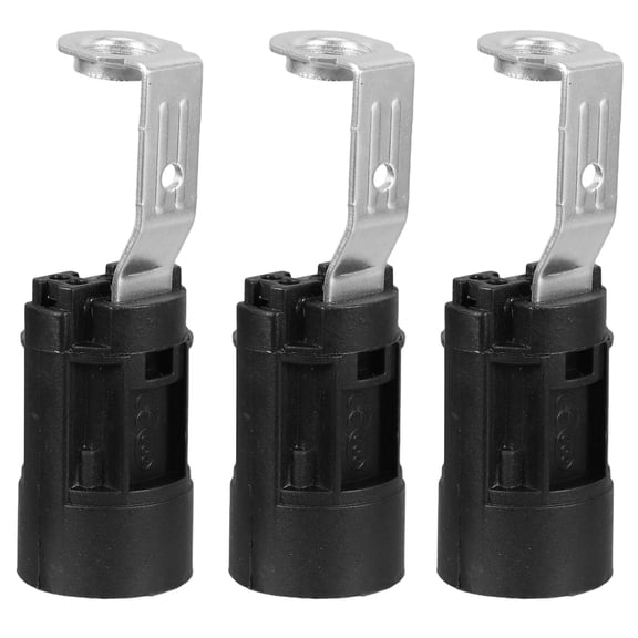 TABLZONE 3-Pack Black Copper Lamp Sockets for Light Fixtures, Easy to Install Replacement Parts for Bedroom Lighting