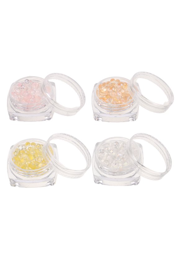 4 Boxes Bubble Beads Nail Charms For DIY Nail Art Embellishments DIY Manicure