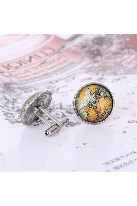 4 Men's Suit Accessories Cuff Links Multi-colored Round for Casual Wear