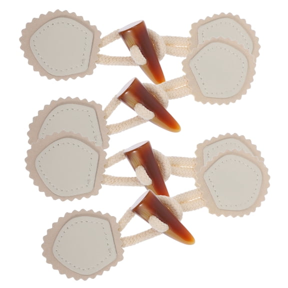 TABLZONE 4 Pairs Button Loops Sewing Fasteners White Cotton Rope for Textile Accessories