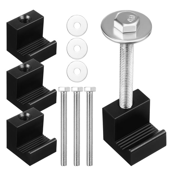 TABLZONE Aluminum Tool Box Mounting Clamps, Black, J-Hooks, Stable Hold, 4Pcs
