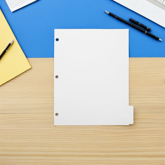 TABLZONE blank tab dividers 1/5-Cut Writable Paper, 3-Hole Punched Index Sheets 4 Sets, 20 Sheets