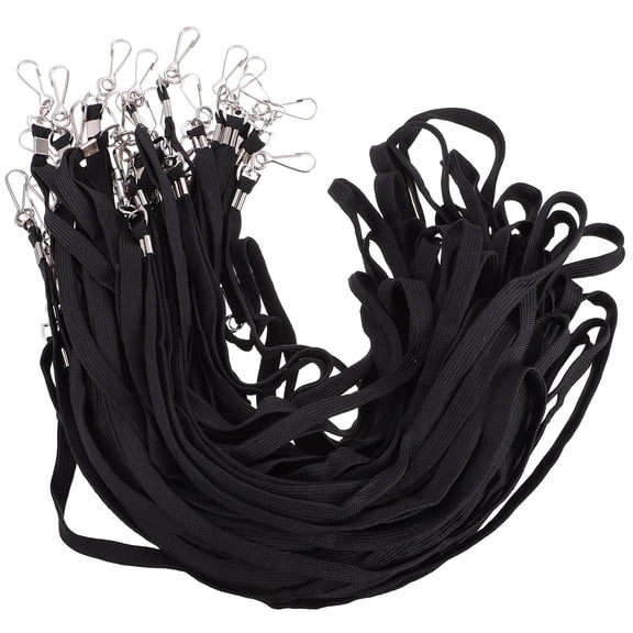 TABLZONE Black Polyester Lanyard with Clasp for ID Badges, Ideal for Office, School, and Work Use