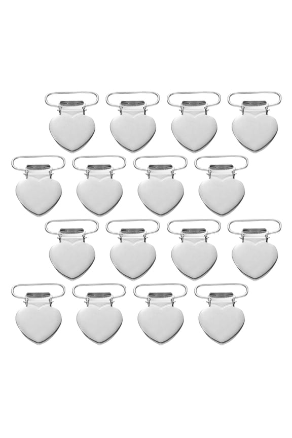 40Pcs Heart Shaped Metal Clips for Suspenders and Overalls with Quick Release Design