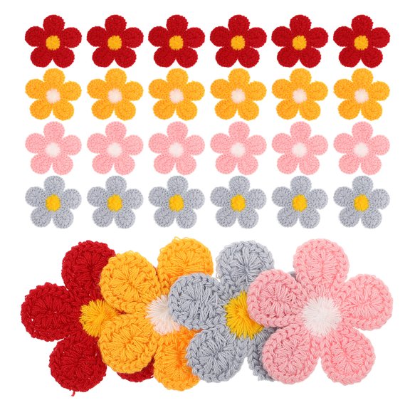 TABLZONE Embroidered Floral Appliques Assorted Colors for Craft Decoration Handstitched Patterns Sewing Accessories