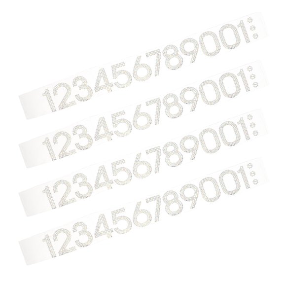 TABLZONE 40pcs Rhinestone Applique Silver Number Shaped Patches for Sewing Clothing Accessories Back to School