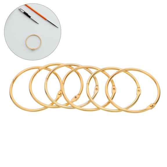TABLZONE 48Pcs Metal Binder Rings for Office Reusable Snap Closure Loose Leaf Clips for Index Cards