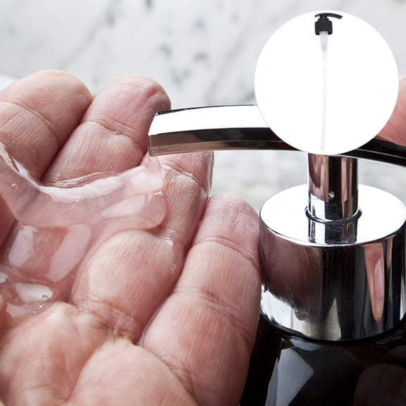TABLZONE 4-Pack Black Round Hand Soap Replacement Pumps for Home Bathroom Kitchen Dispensers