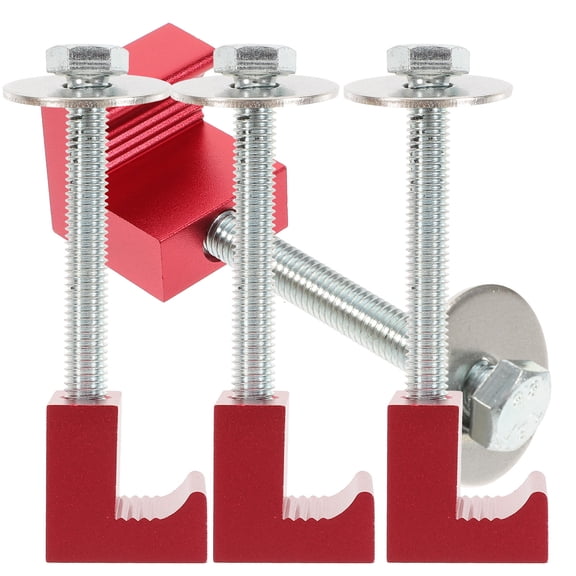 TABLZONE 4-Piece Red Aluminum Tool Box Clamp Mounting Kit with J Hooks for Pickup Truck Installation
