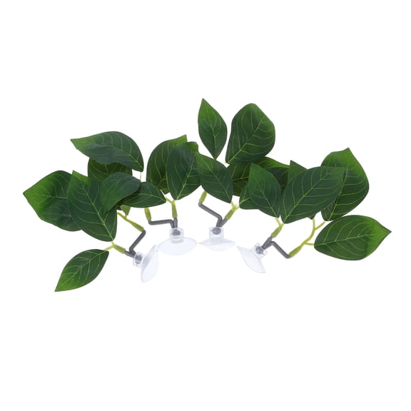 TABLZONE 4Pcs Betta Spawning Leaves Artificial Aquarium Plants Green Plastic Fish Tank Accessories