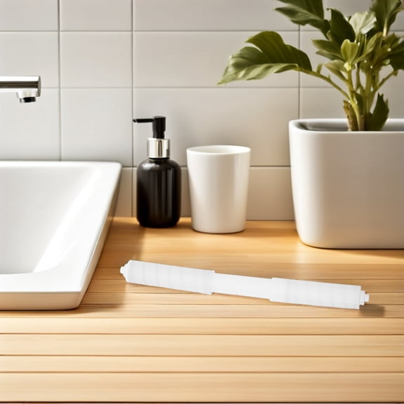 TABLZONE 4-Pack Spring-Loaded Toilet Paper Holders with Reinforced Spindle, White Bathroom Tissue Dispensers