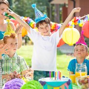 TABLZONE 4-Pack Star Pattern Cloth Cone Party Hats for Birthday Celebrations, Fun Photo Booth Props and Festive Headwear