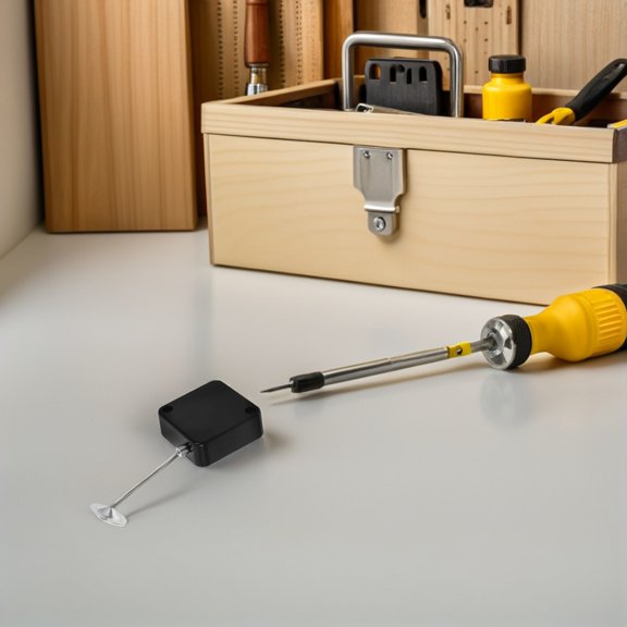 TABLZONE 4Pcs Black Stainless Steel Telescopic Cable Lock Box Anti Theft Pull Box for Security