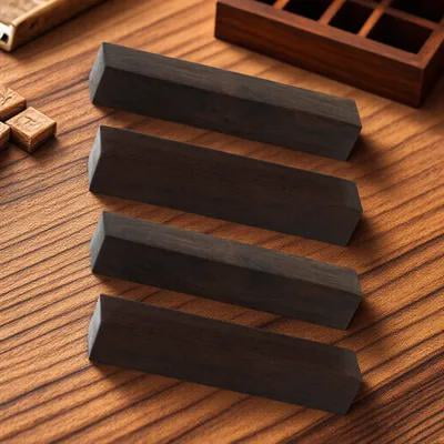 TABLZONE Brown Wood Paperweight Rectangular Shape 4 Pieces 11cm