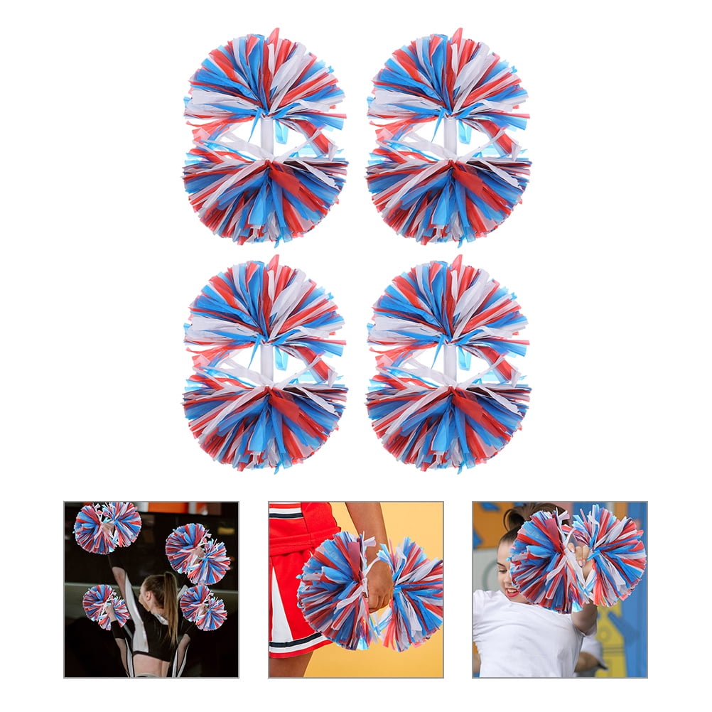 TABLZONE 4Pcs Reusable Pet Pe Material Pom Poms for Cheerleading and Festival Use