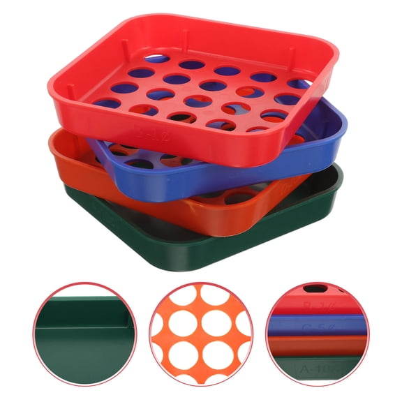 TABLZONE 4Pcs Assorted Color Plastic Coin Sorter Tray Stackable Coin Organizing Tool for Daily Use