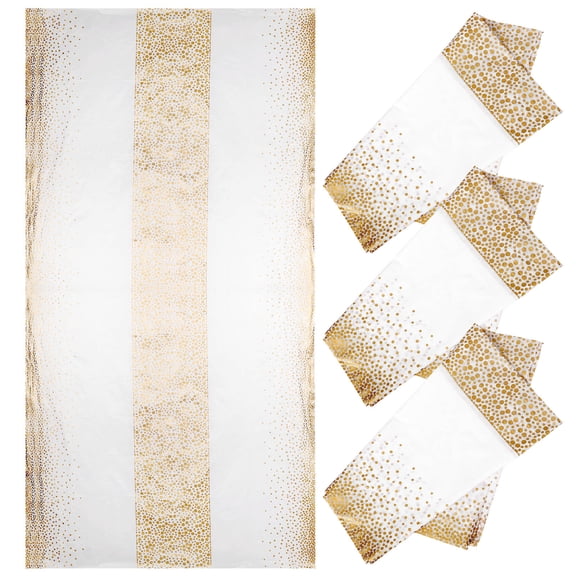 TABLZONE 4-Pack Disposable Tablecloths for Party Decoration, Elegant Single-Use Table Covers for Events and Gatherings