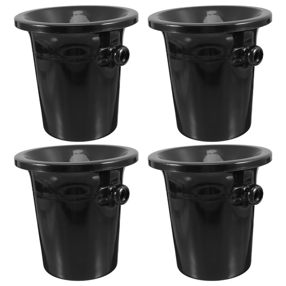 TABLZONE 4Pcs Eco Friendly Black Wine Dump Buckets with Dual Ears for Wine Cellars
